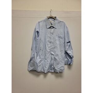 Gerald Austin Mens Dress Shirt Blue Long Sleeve Button 18.5 34/35 Size‎ Big Tall